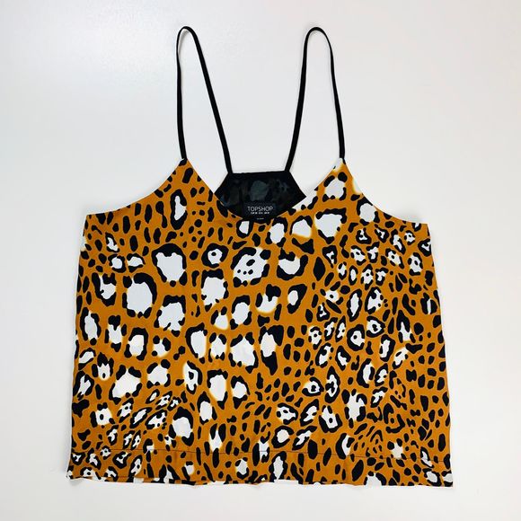 Topshop Tops - TOPSHOP Animal Spot Strappy Cami Top
